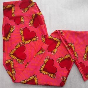 Leggings OS Valentine's love hearts brand new